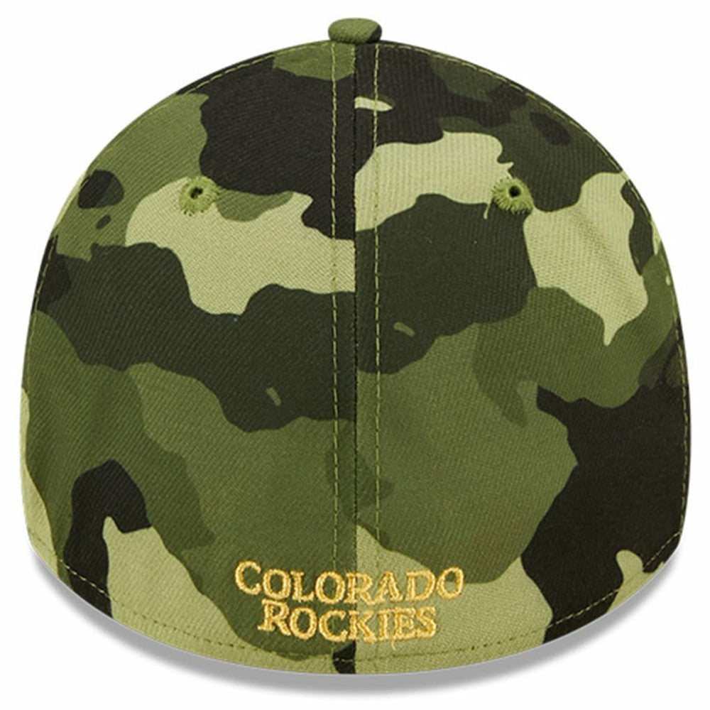 Colorado Rockies 2022 Armed Forces Day 39THIRTY Flex Hat Camo