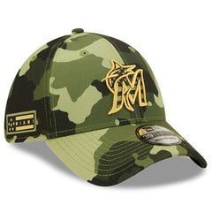 Miami Marlins 2022 Armed Forces Day 39THIRTY Flex Hat Camo