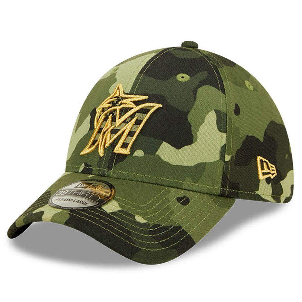 Miami Marlins 2022 Armed Forces Day 39THIRTY Flex Hat Camo