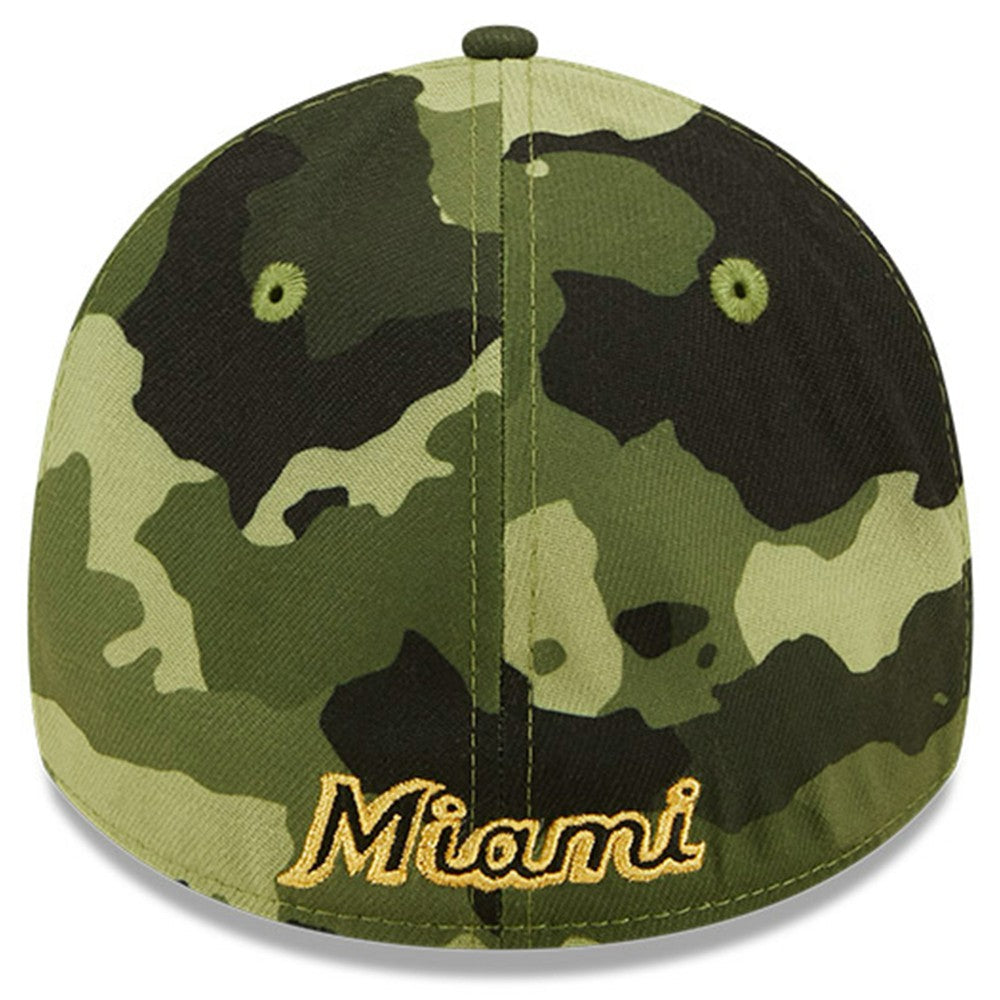 Miami Marlins 2022 Armed Forces Day 39THIRTY Flex Hat Camo