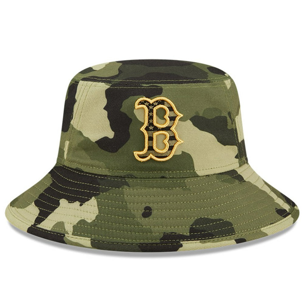 Boston Red Sox 2022 Armed Forces Day Bucket Hat Camo
