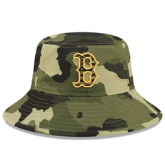 Boston Red Sox 2022 Armed Forces Day Bucket Hat Camo