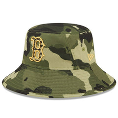 Boston Red Sox 2022 Armed Forces Day Bucket Hat Camo