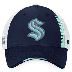 Seattle Kraken Fanatics 2022 NHL Draft Authentic Pro On Stage Trucker Adjustable Hat - Navy/White Hats