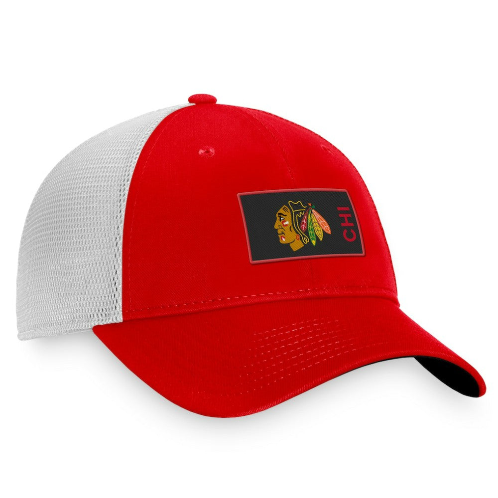 Chicago Blackhawks Fanatics Authentic Pro Rink Trucker Snapback Hat - Red Hats
