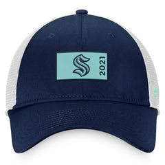 Seattle Kraken Fanatics Authentic Pro Rink Trucker Snapback Hat - Deep Sea Blue/White Hats