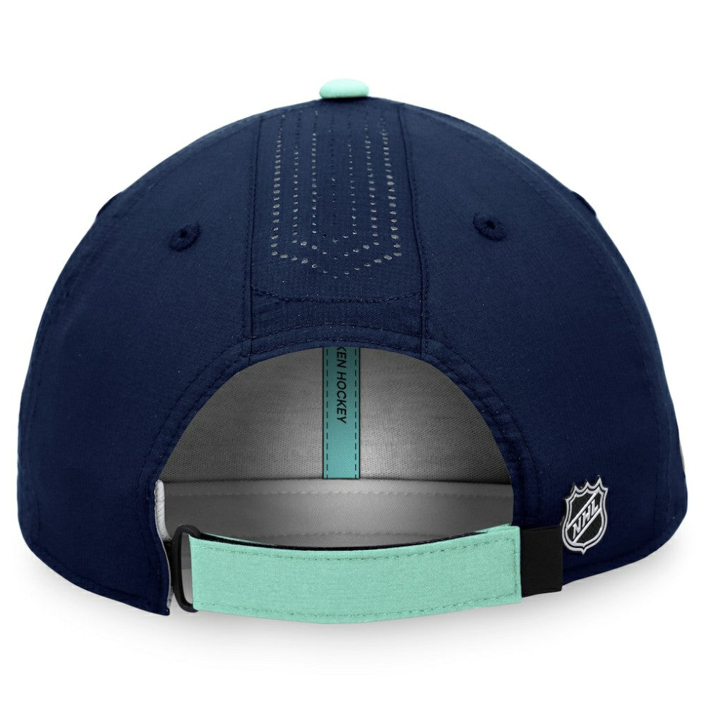 Seattle Kraken Fanatics Authentic Pro Rink Pinnacle Adjustable Hat - Deep Sea Blue Hats