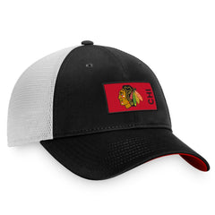 Chicago Blackhawks Fanatics Authentic Pro Rink Trucker Snapback Hat - Black/White Hats
