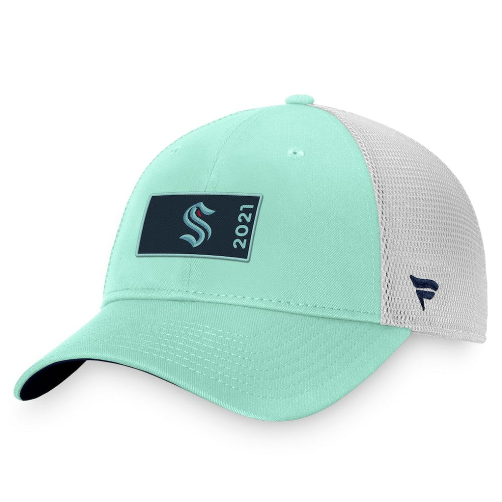 Seattle Kraken Fanatics Authentic Pro Rink Trucker Snapback Hat - Light Blue/White Hats