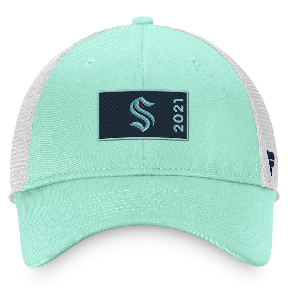 Seattle Kraken Fanatics Authentic Pro Rink Trucker Snapback Hat - Light Blue/White Hats