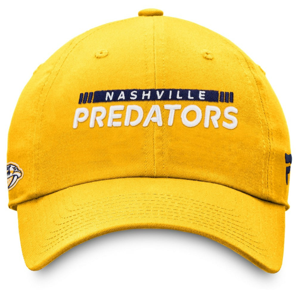 Nashville Predators Fanatics Authentic Pro Rink Adjustable Hat - Gold Hats
