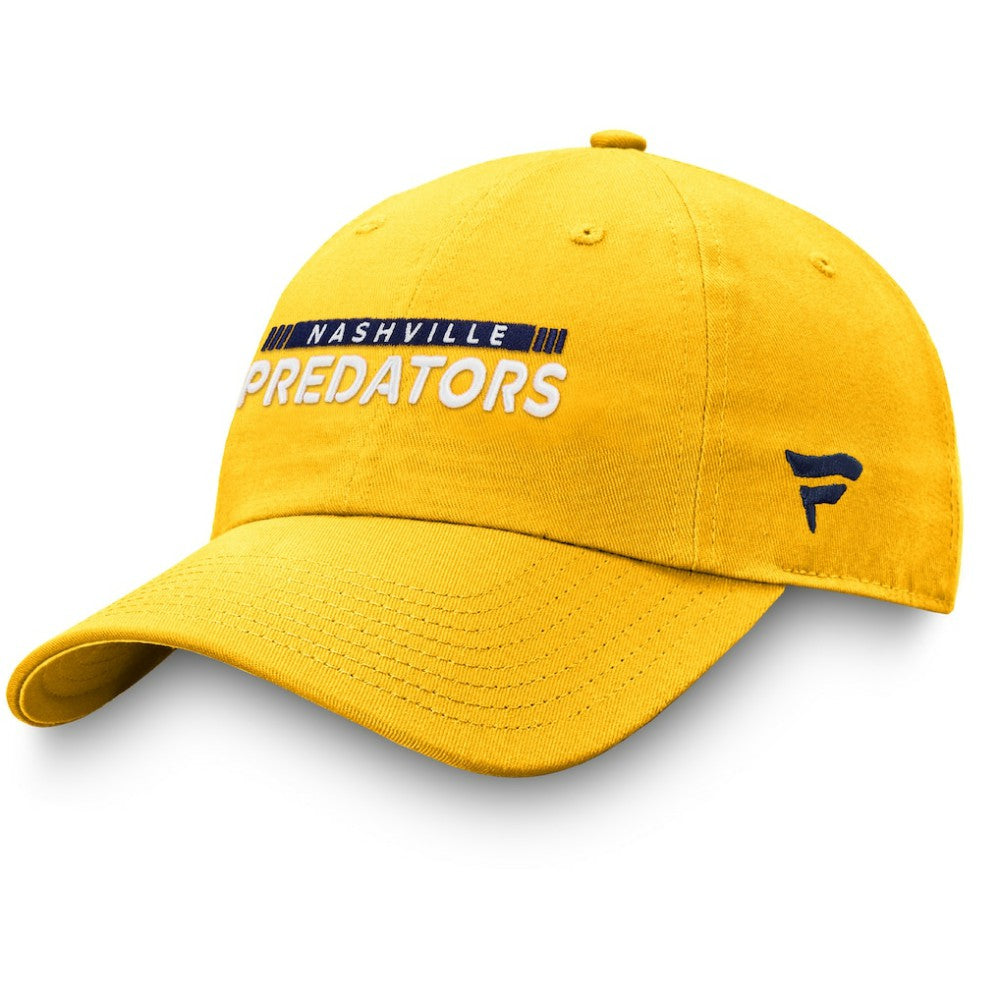 Nashville Predators Fanatics Authentic Pro Rink Adjustable Hat - Gold Hats