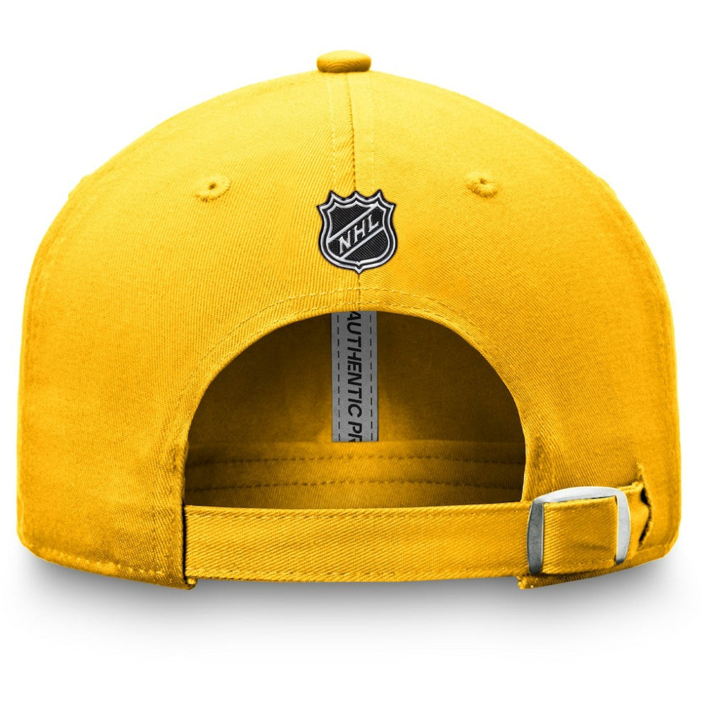 Nashville Predators Fanatics Authentic Pro Rink Adjustable Hat - Gold Hats