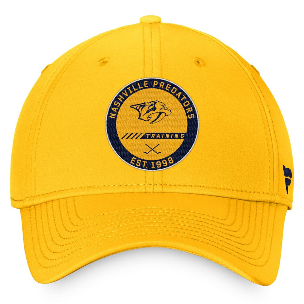 Nashville Predators Fanatics 2022 Authentic Pro Training Camp Flex Hat - Gold Hats