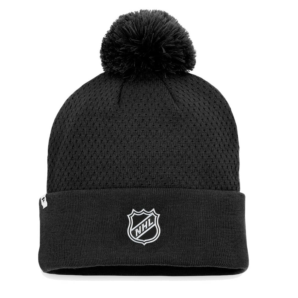 Vegas Golden Knights Fanatics Women's Authentic Pro Road Cuffed Knit Hat with Pom - Black Hats