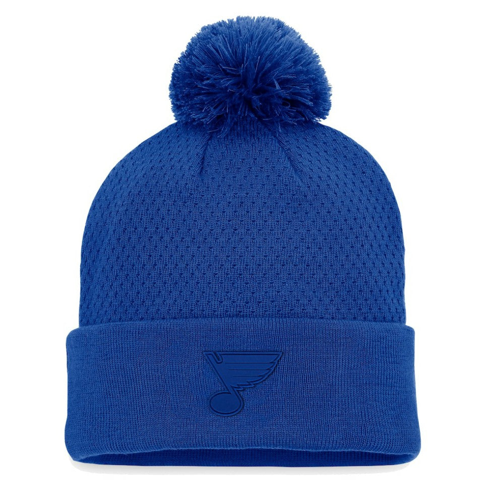 St. Louis Blues Fanatics Women's Authentic Pro Road Cuffed Knit Hat with Pom - Blue Hats