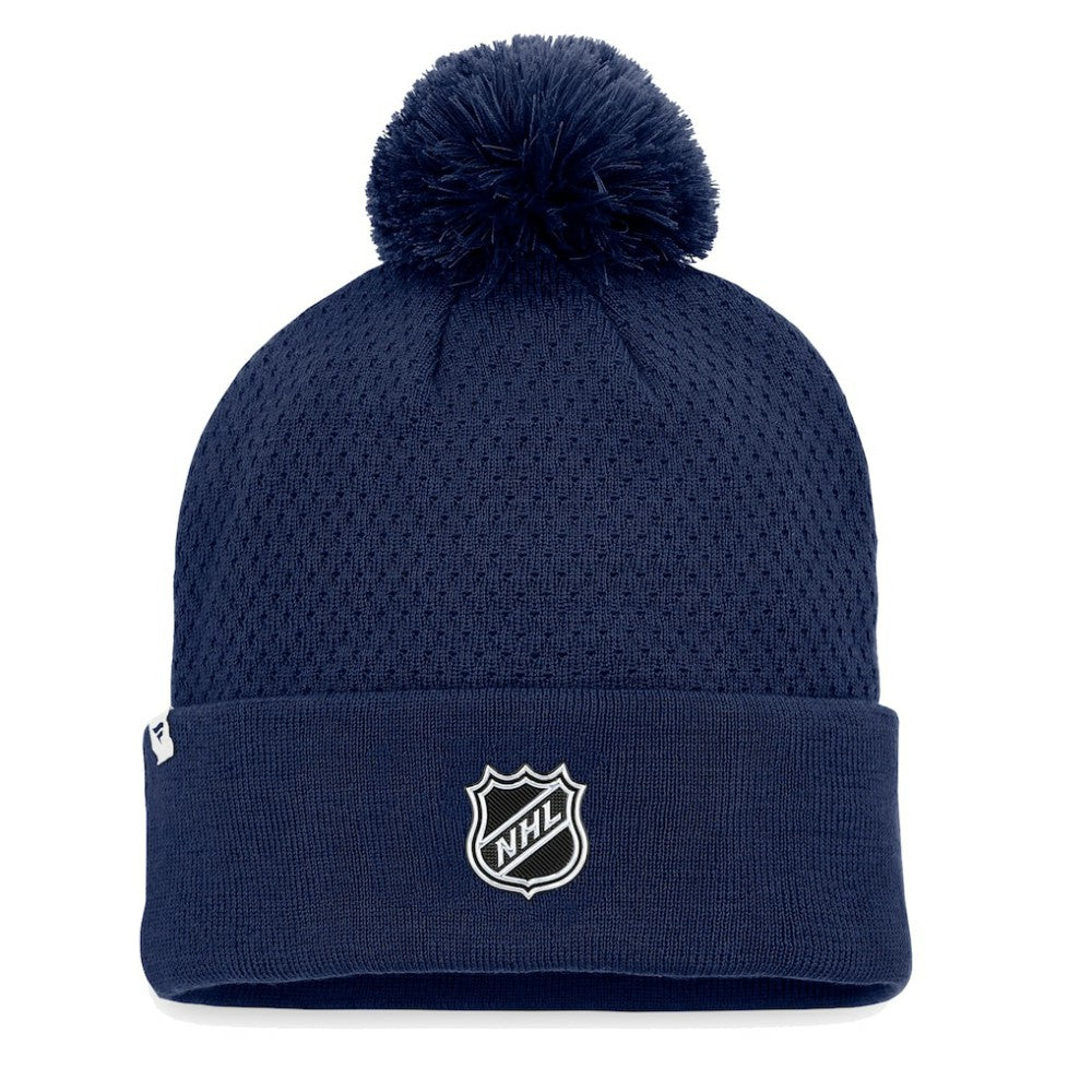 Washington Capitals Fanatics Women's Authentic Pro Road Cuffed Knit Hat with Pom - Navy Hats