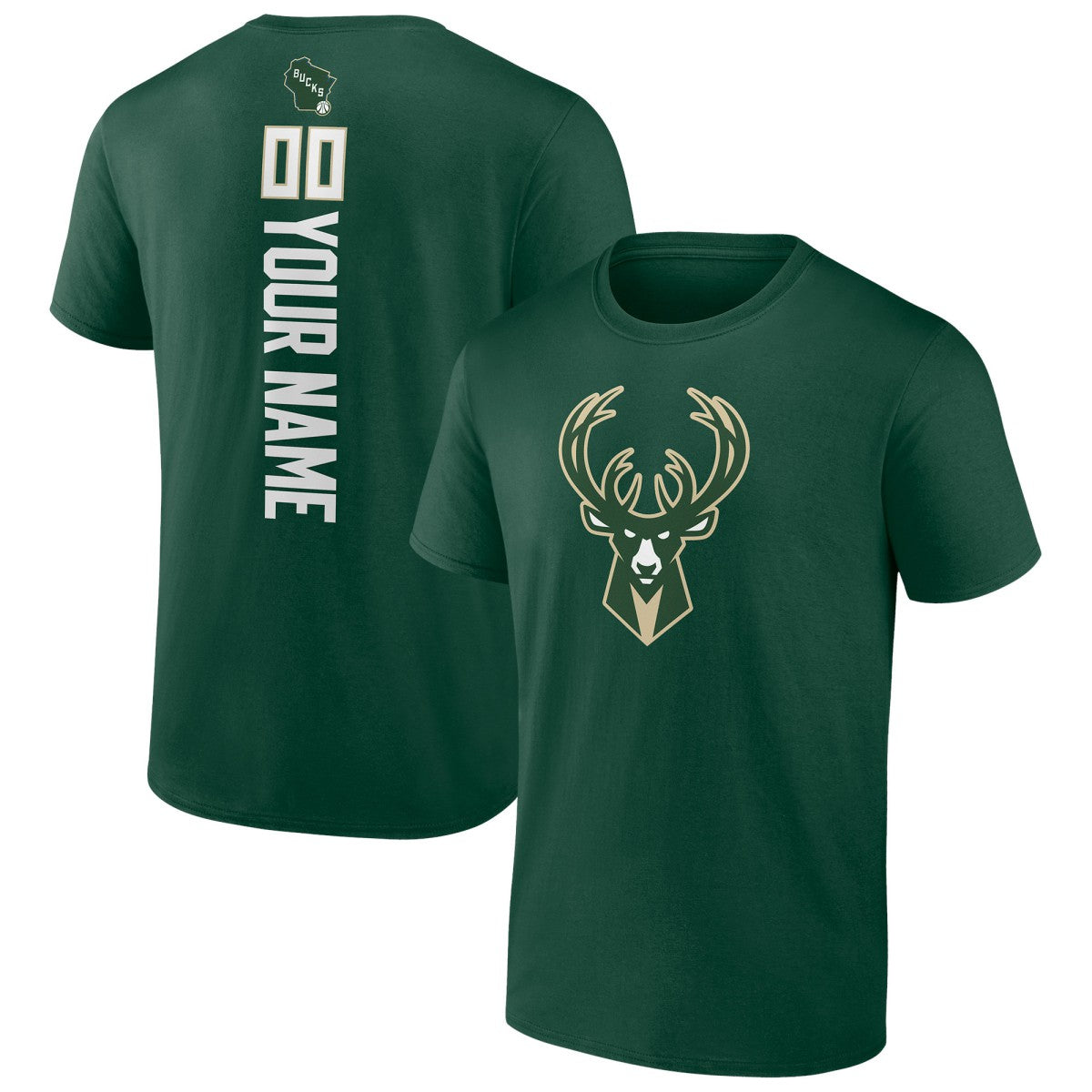 Milwaukee Bucks Personalized Playmaker Team T-Shirt - Hunter Green outlet