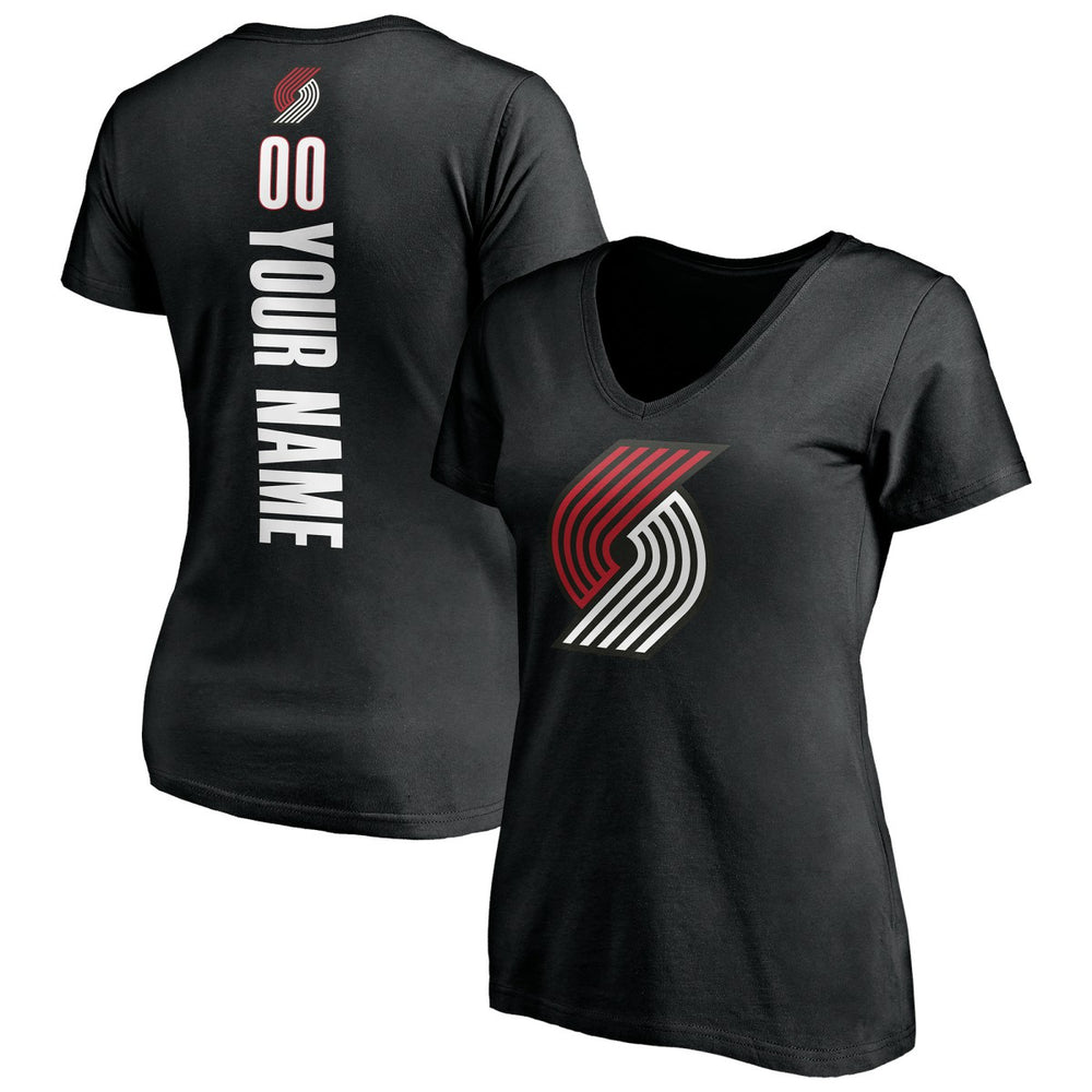 Portland Trail Blazers Women's Personalized Playmaker Team V-Neck T-Shirt - Black discount