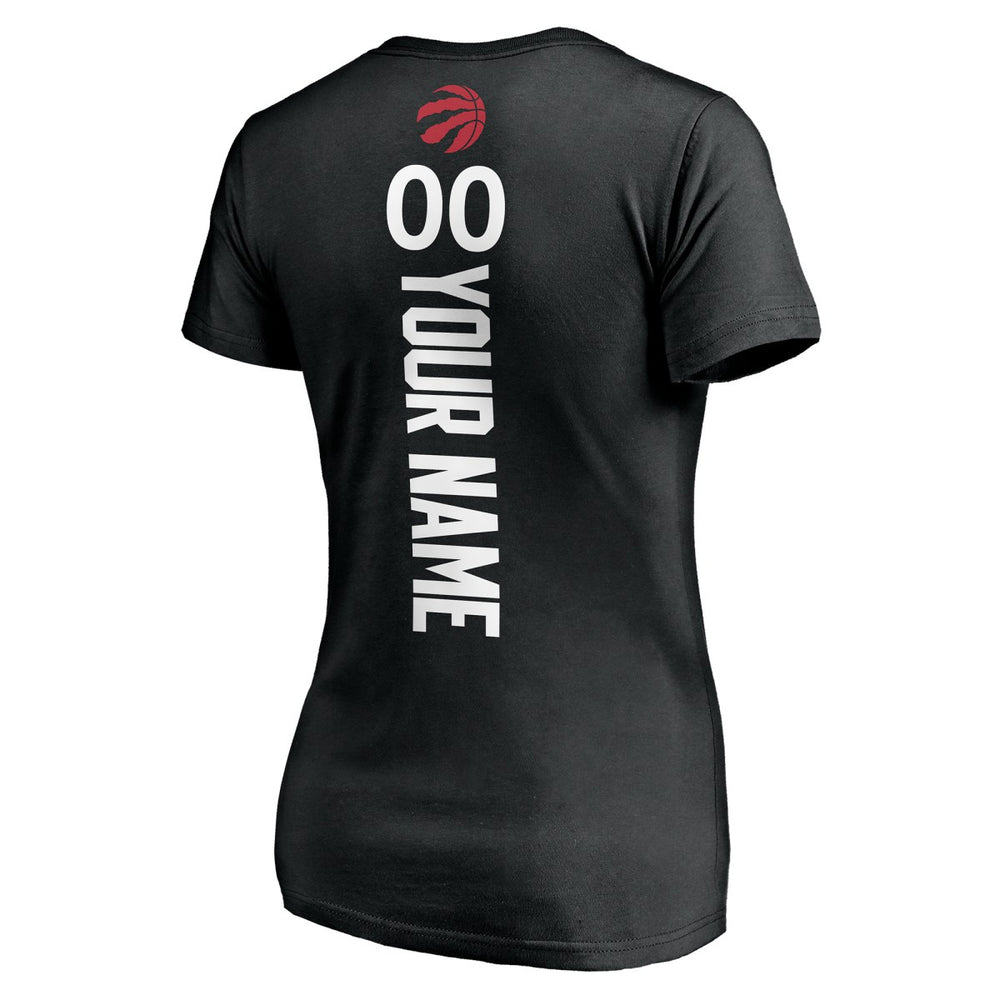 Toronto Raptors Women's Personalized Playmaker Team V-Neck T-Shirt - Black on sale