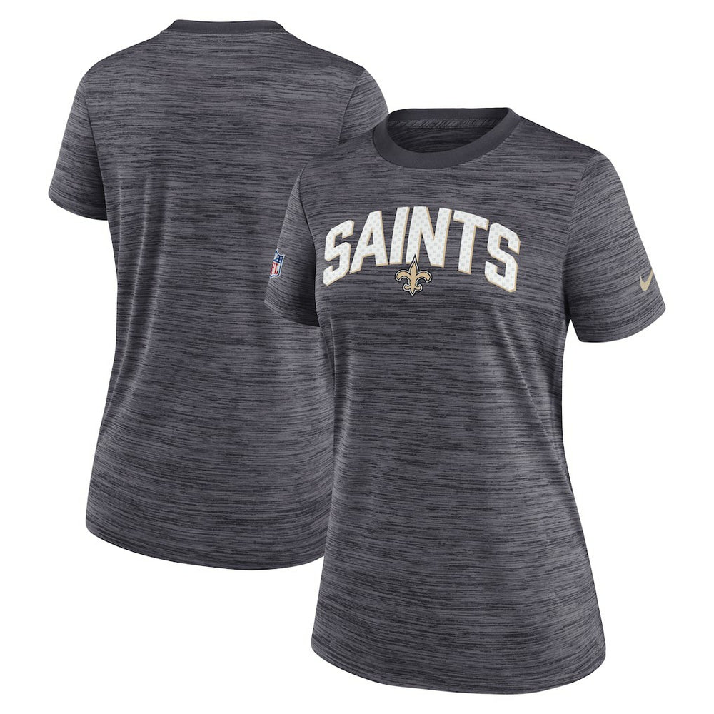 New Orleans Saints Women's Sideline Velocity Lockup Performance T-Shirt - Black on sale