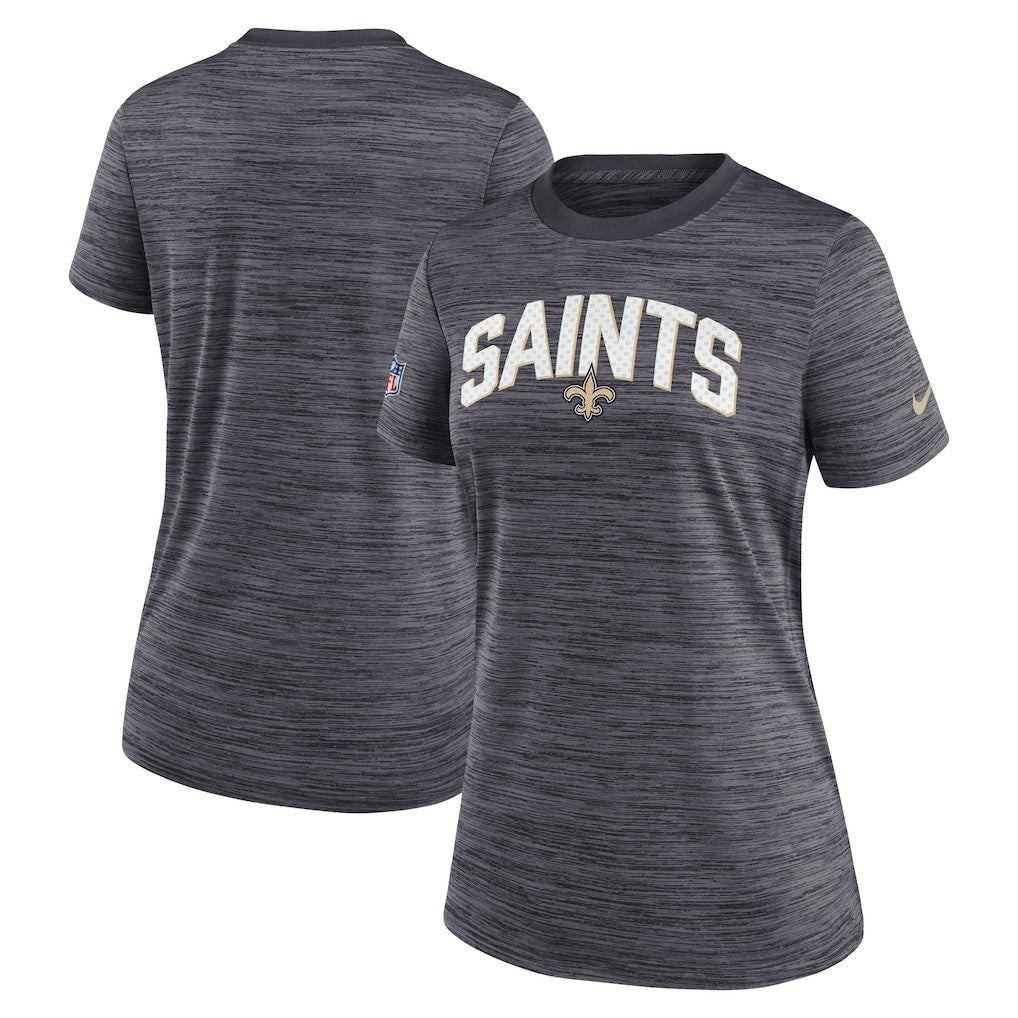 New Orleans Saints Women's Sideline Velocity Lockup Performance T-Shirt - Black on sale