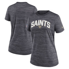 New Orleans Saints Women's Sideline Velocity Lockup Performance T-Shirt - Black on sale