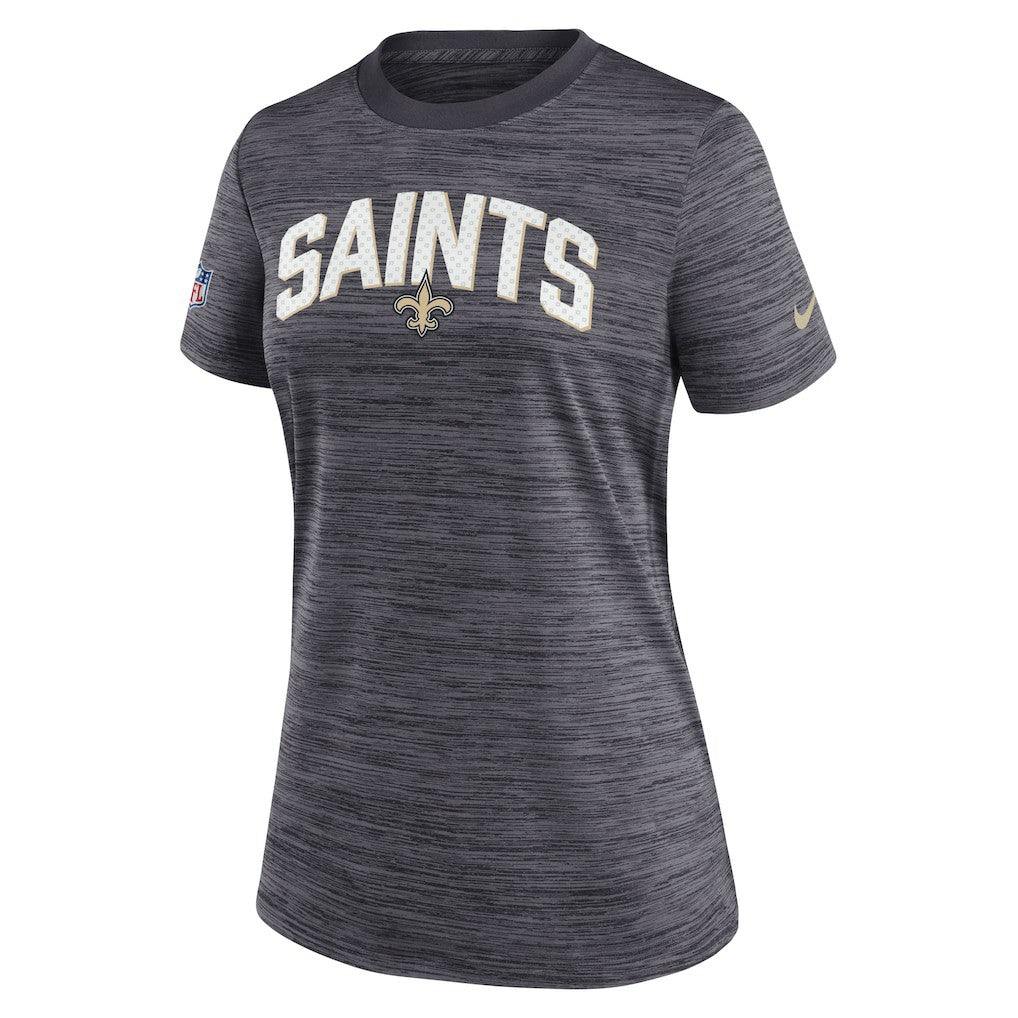New Orleans Saints Women's Sideline Velocity Lockup Performance T-Shirt - Black on sale