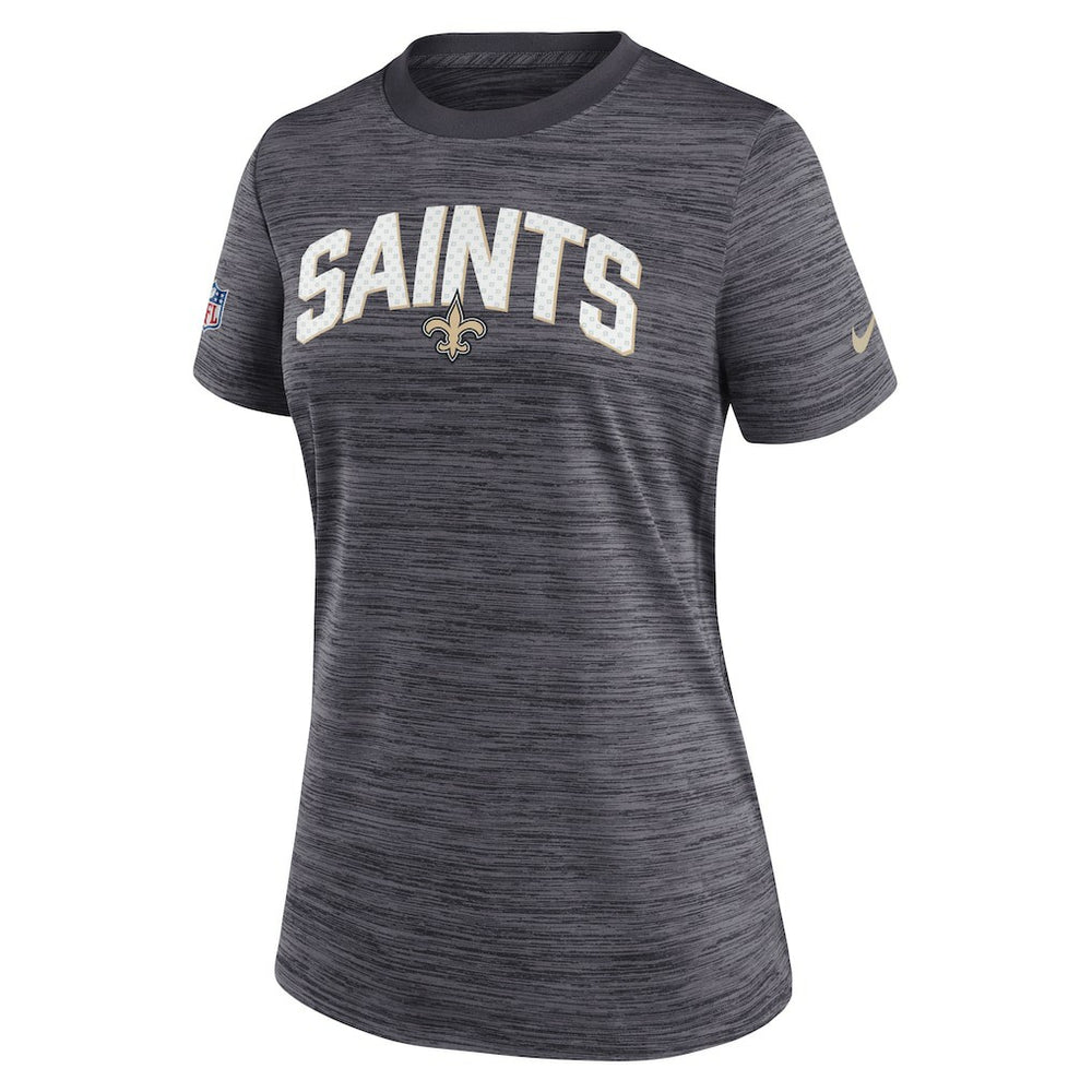 New Orleans Saints Women's Sideline Velocity Lockup Performance T-Shirt - Black on sale