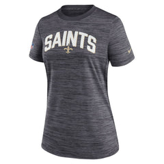 New Orleans Saints Women's Sideline Velocity Lockup Performance T-Shirt - Black on sale