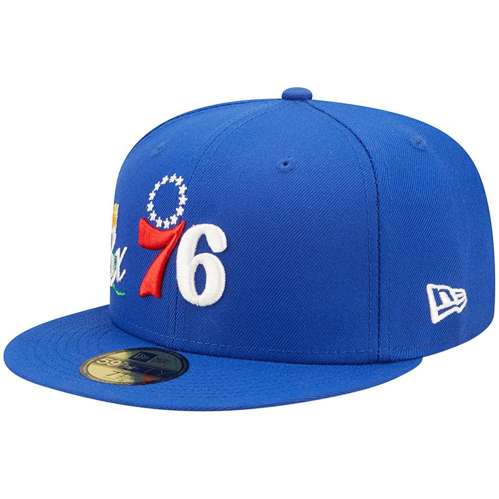 Philadelphia 76ers 3x NBA Finals Champions Crown 59FIFTY Fitted Hat - Royal on sale