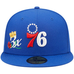 Philadelphia 76ers 3x NBA Finals Champions Crown 59FIFTY Fitted Hat - Royal on sale