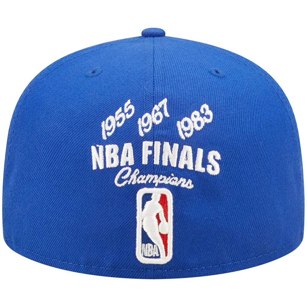 Philadelphia 76ers 3x NBA Finals Champions Crown 59FIFTY Fitted Hat - Royal on sale
