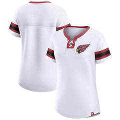 Arizona Cardinals Women's Sunday Best Lace-Up T-Shirt - White for sale