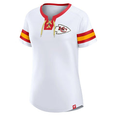 Kansas City Chiefs Women's Sunday Best Lace-Up T-Shirt - White sale