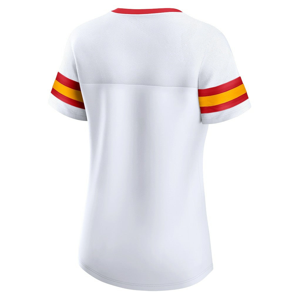 Kansas City Chiefs Women's Sunday Best Lace-Up T-Shirt - White sale