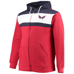 Alexander Ovechkin Washington Capitals Profile Big & Tall Colorblock Full-Zip Hoodie - Red Hoodies