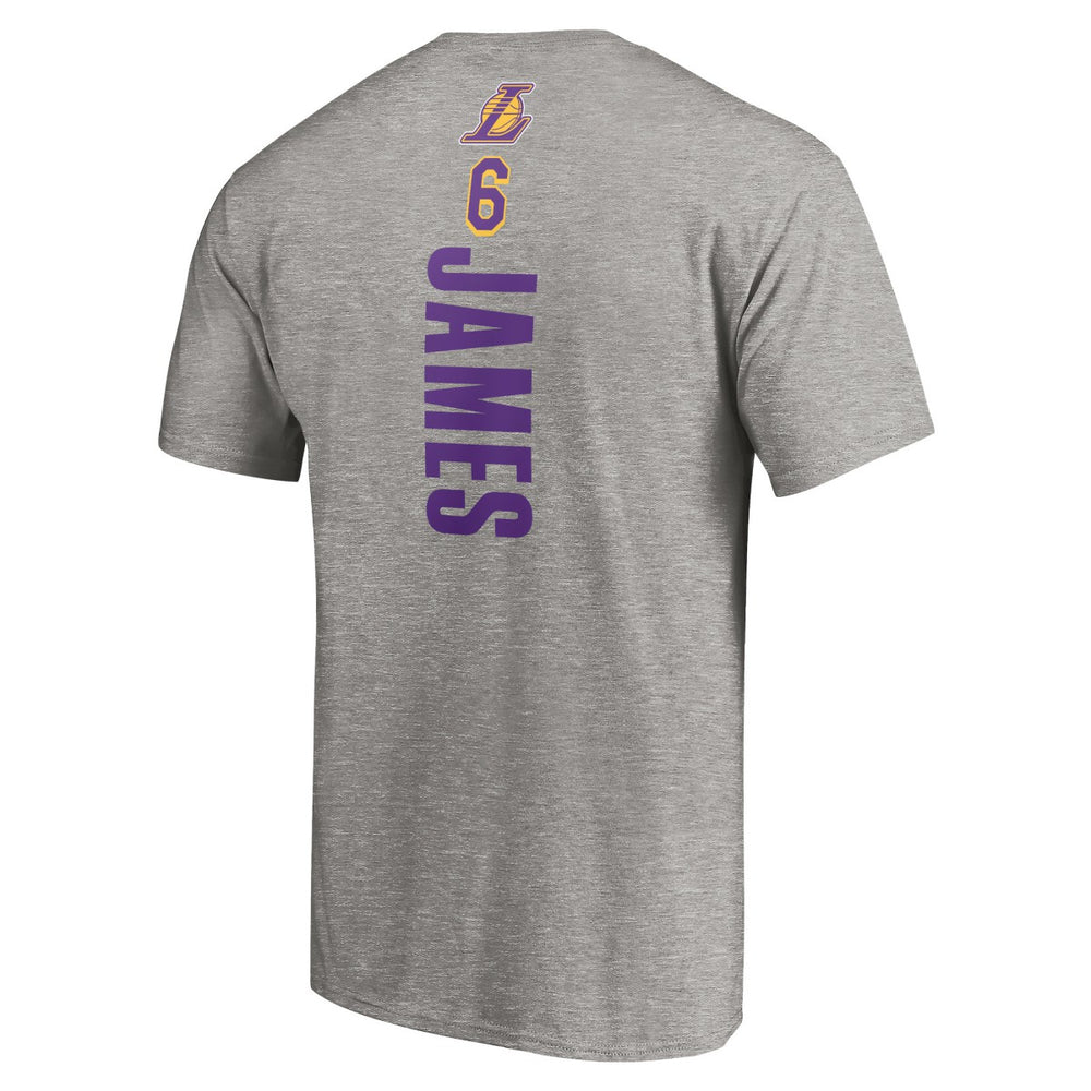 LeBron James Los Angeles Lakers #6 Playmaker Name & Number T-Shirt - Heathered Gray on sale