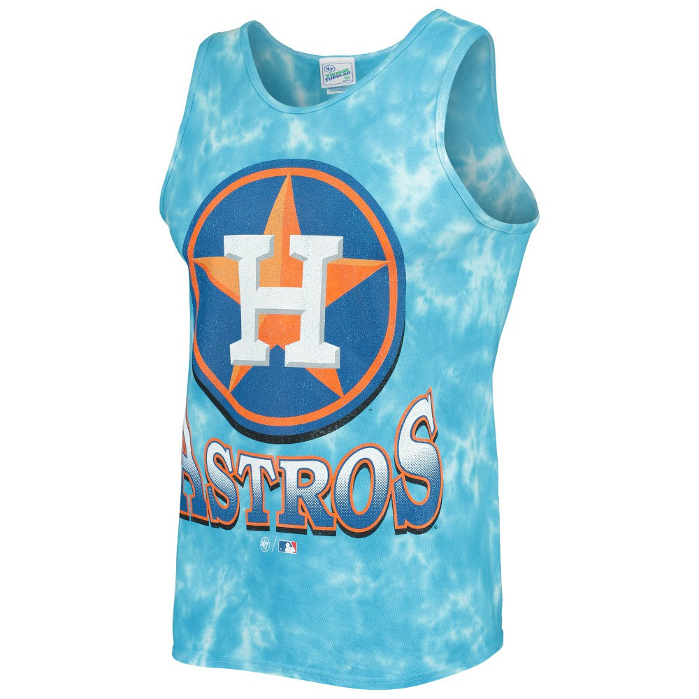 Houston Astros Big Leaguer Tubular Tie-Dye Tank Top Blue