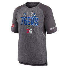 Philadelphia 76ers 2022 Noches Ene-Be-A Core Shooting Raglan T-Shirt - Heathered Gray discount
