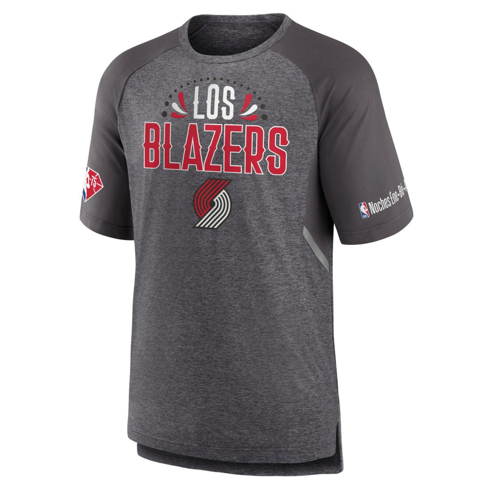 Portland Trail Blazers 2022 Noches Ene-Be-A Core Shooting Raglan T-Shirt - Heathered Gray cheap