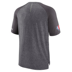 Brooklyn Nets 2022 Noches Ene-Be-A Core Shooting Raglan T-Shirt - Heathered Gray for sale