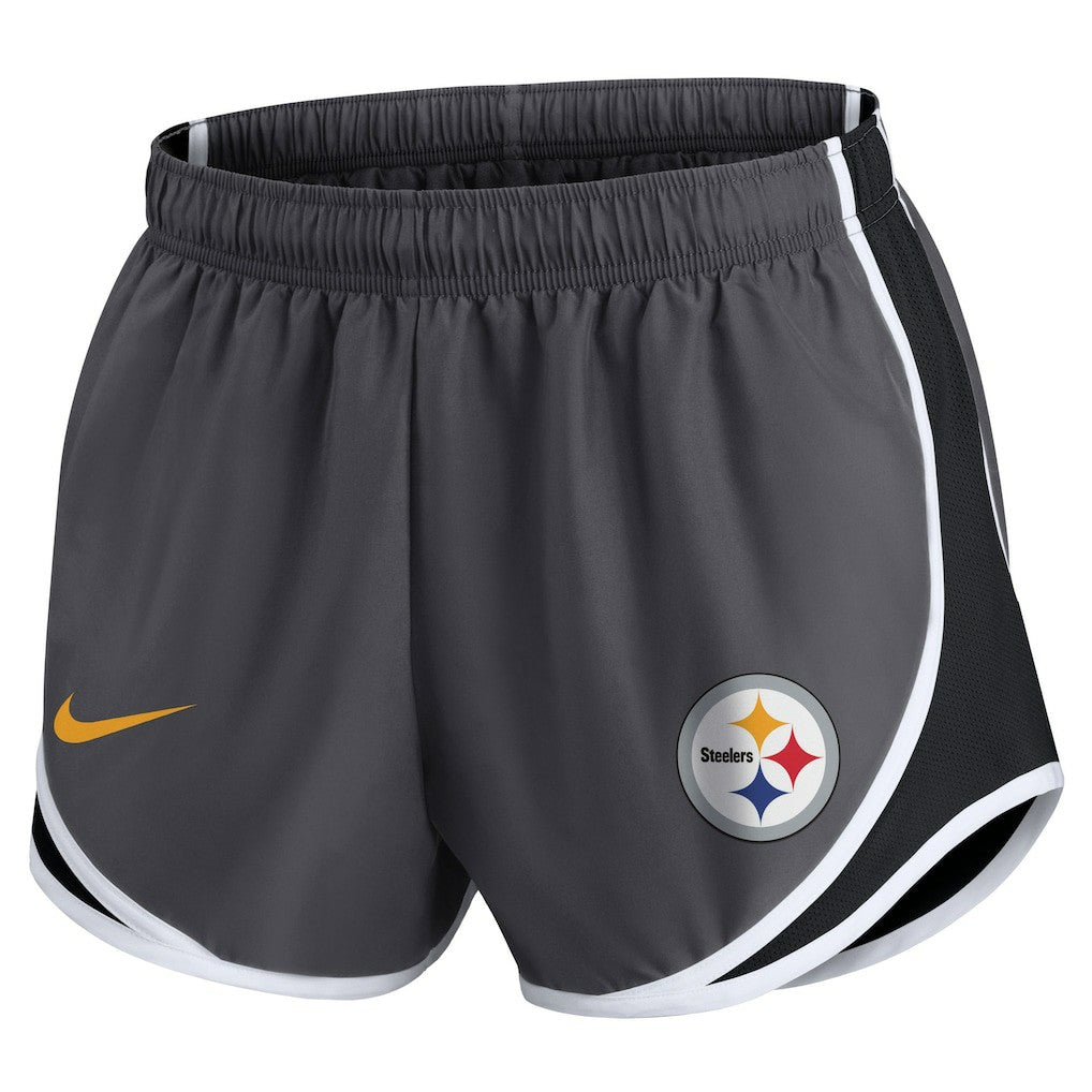 Pittsburgh Steelers Women's Plus Size Logo Performance Tempo Shorts - Charcoal on sale