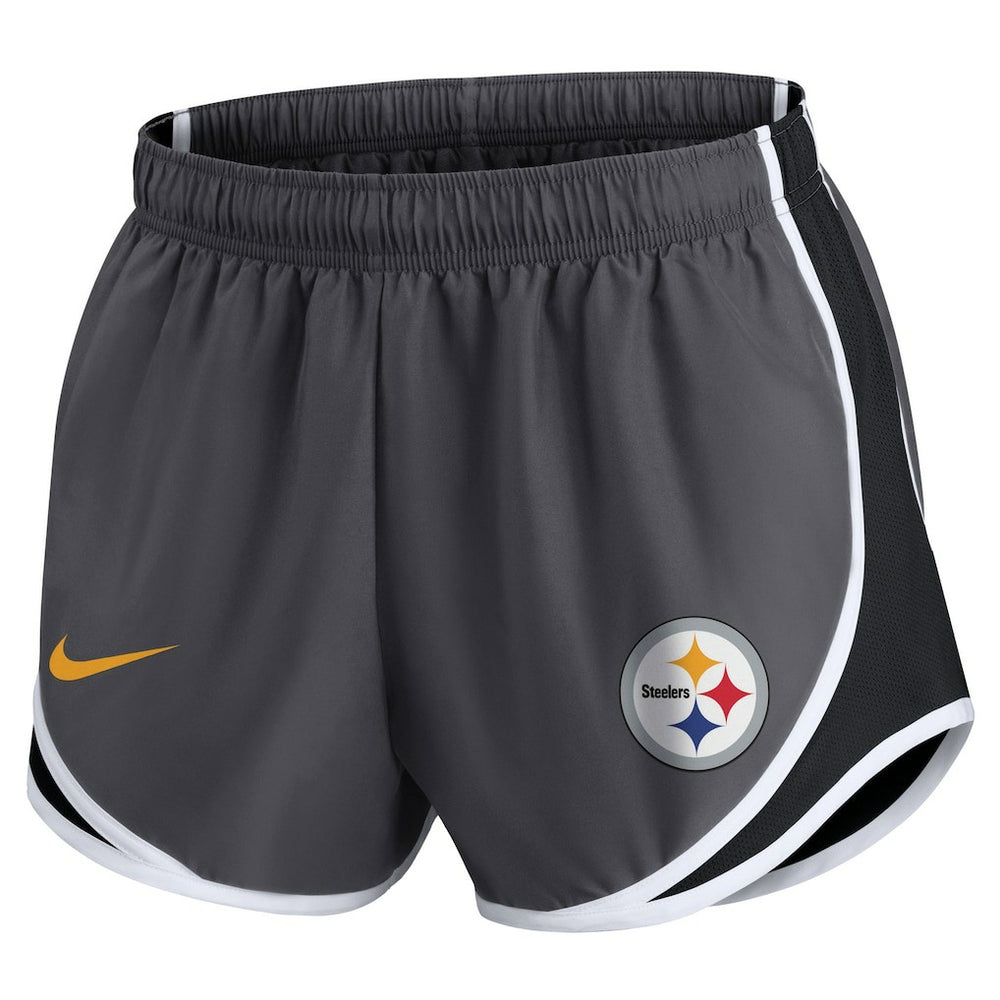 Pittsburgh Steelers Women's Plus Size Logo Performance Tempo Shorts - Charcoal on sale