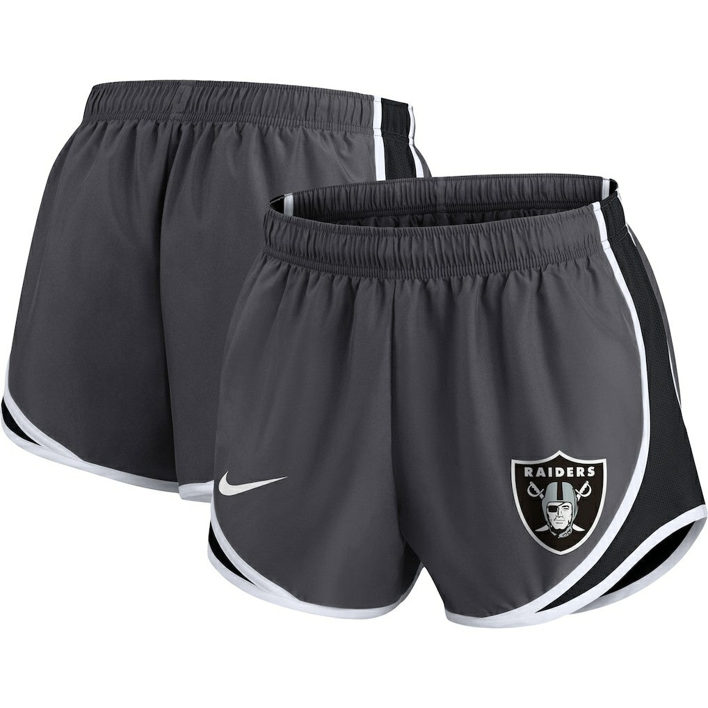Las Vegas Raiders Women's Plus Size Logo Performance Tempo Shorts - Charcoal on sale