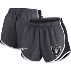 Las Vegas Raiders Women's Plus Size Logo Performance Tempo Shorts - Charcoal on sale