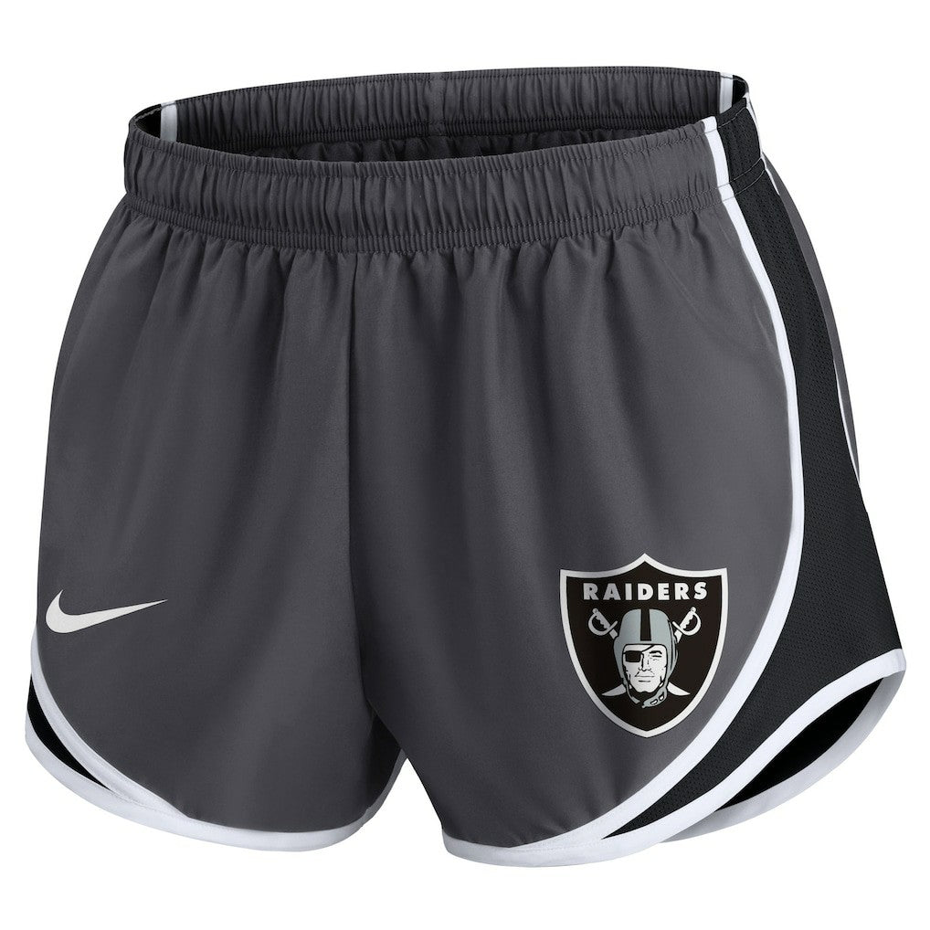 Las Vegas Raiders Women's Plus Size Logo Performance Tempo Shorts - Charcoal on sale