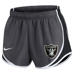 Las Vegas Raiders Women's Plus Size Logo Performance Tempo Shorts - Charcoal on sale