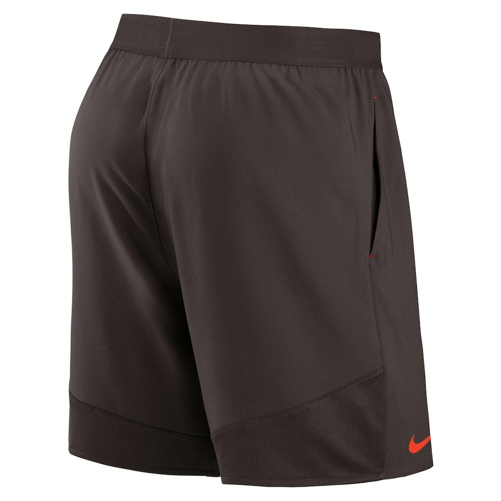 Cleveland Browns Stretch Woven Shorts - Brown on sale