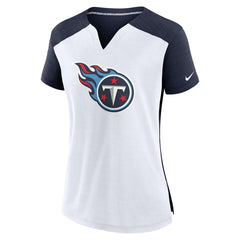 Tennessee Titans Women's Impact Exceed Performance Notch Neck T-Shirt - White/Navy on sale